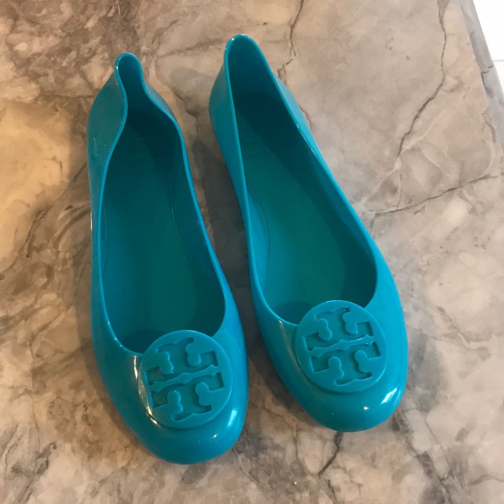 Tory Burch blue jelly flats